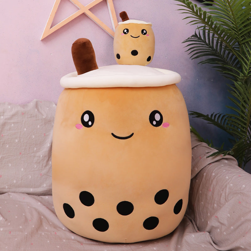 Creative Simulation Milk Tea Plush Toy Cup Pillow Cute Funny Doll Pearl Milk Tea Cup Cool Creative Decoration