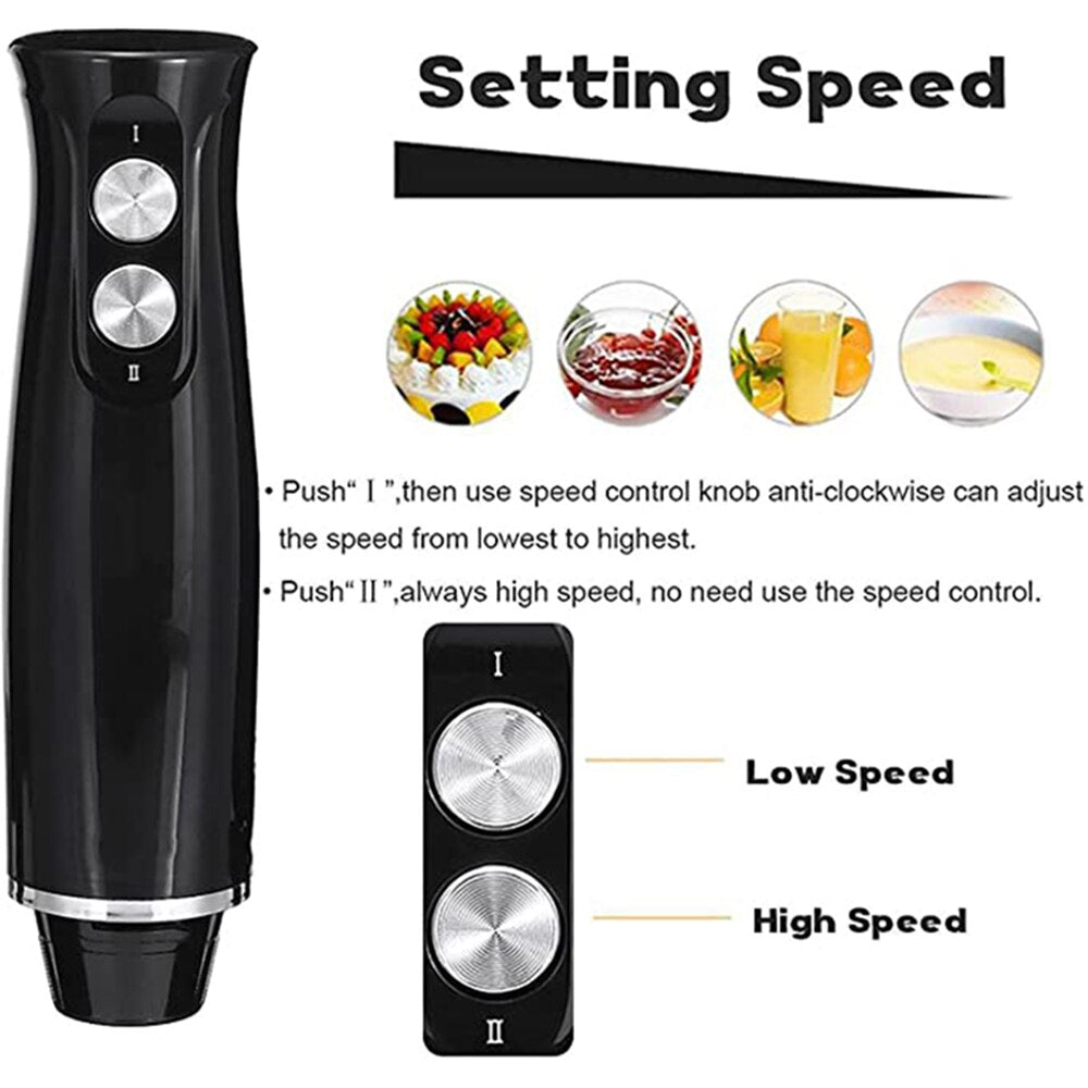 Electric Blender 4 In 1 Stainless Steel Stick Hand Blender Mixer Food Processor Egg Whisk Smoothie Cup Juicer Meat Grinder